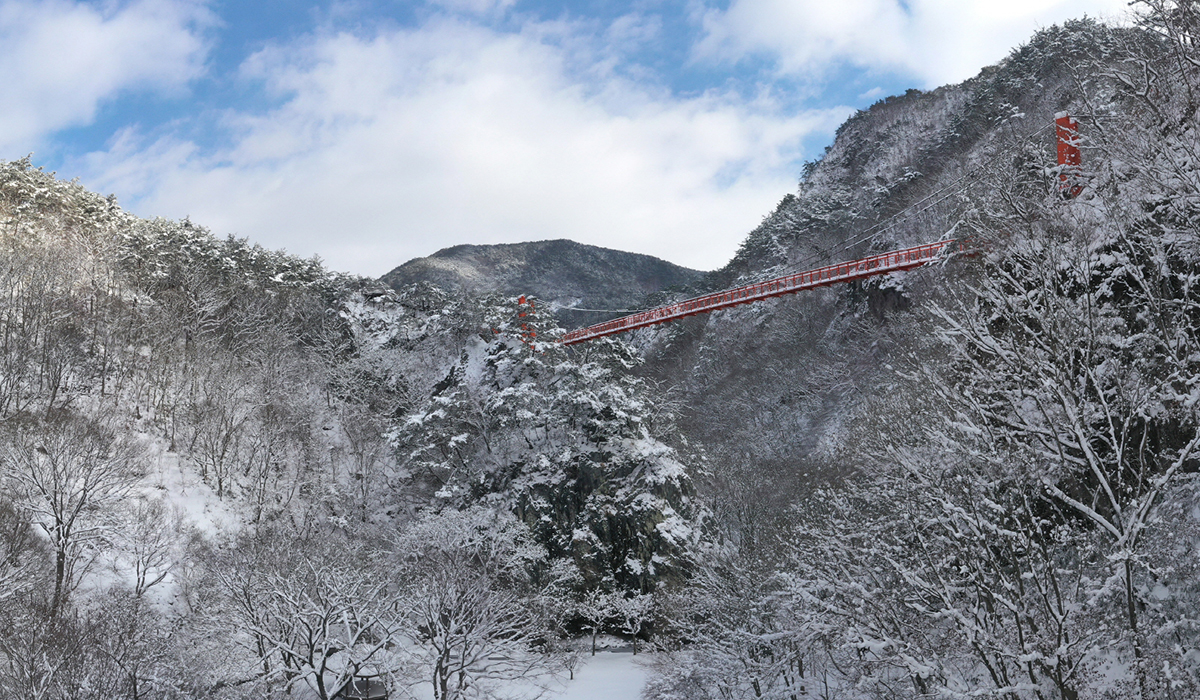 강천산 현수교 전경